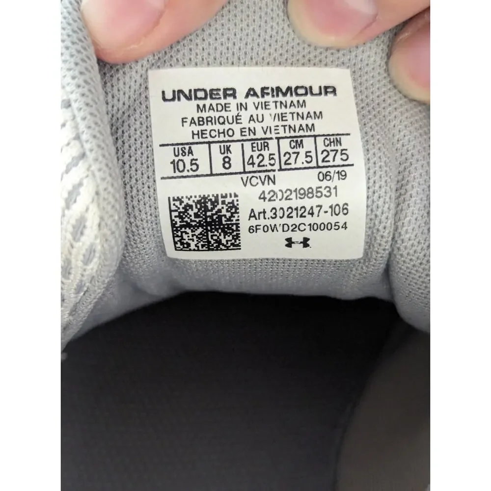 Womens Sz 10.5 Under Armour Charged Rogue Lace-Up White Trainers 3021247_106 - Picture 2 of 8